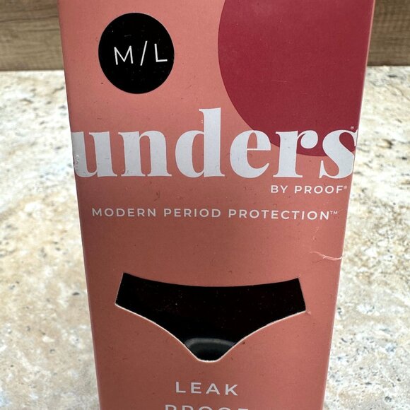 Lot O 4 Unders By Proof Period Thongs Womens Size M/L Black Light Absorbency - Picture 3 of 11